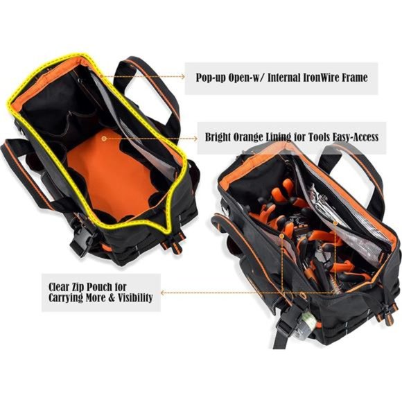 13-Inch Small Tool Bag, HVAC Tool bag Organizer For Men - Picture 6 of 6